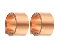 PATIKIL 0.8in x 3.3ft Copper Thin Foil Sheet Roll, 2 Pcs 99.9% Pure Copper Tape Strip 2Mil (0.05mm) Flashing Metal Sheet Foil Plate for DIY Crafts Repairs Electrical Decoration