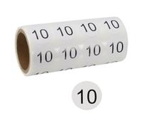 PATIKIL 0.8Inch Number Stickers, Number 10 Sticker Numbers Labels Round Small Vinyl Self Adhesive Label Circle Decals 500 Pcs 1 Roll for Photo Album Poster Table, Black