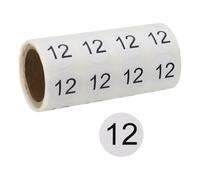 PATIKIL 0.8Inch Number Stickers, Number 12 Sticker Numbers Labels Round Small Vinyl Self Adhesive Label Circle Decals 500 Pcs 1 Roll for Photo Album Poster Table, Black
