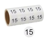 PATIKIL 0.8Inch Number Stickers, Number 15 Sticker Numbers Labels Round Small Vinyl Self Adhesive Label Circle Decals 500 Pcs 1 Roll for Photo Album Poster Table, Black