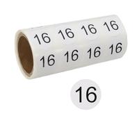 PATIKIL 0.8Inch Number Stickers, Number 16 Sticker Numbers Labels Round Small Vinyl Self Adhesive Label Circle Decals 500 Pcs 1 Roll for Photo Album Poster Table, Black