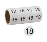 PATIKIL 0.8Inch Number Stickers, Number 18 Sticker Numbers Labels Round Small Vinyl Self Adhesive Label Circle Decals 500 Pcs 1 Roll for Photo Album Poster Table, Black