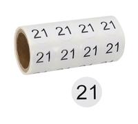 PATIKIL 0.8Inch Number Stickers, Number 21 Sticker Numbers Labels Round Small Vinyl Self Adhesive Label Circle Decals 500 Pcs 1 Roll for Photo Album Poster Table, Black