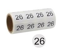 PATIKIL 0.8Inch Number Stickers, Number 26 Sticker Numbers Labels Round Small Vinyl Self Adhesive Label Circle Decals 500 Pcs 1 Roll for Photo Album Poster Table, Black