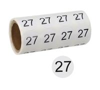 PATIKIL 0.8Inch Number Stickers, Number 27 Sticker Numbers Labels Round Small Vinyl Self Adhesive Label Circle Decals 500 Pcs 1 Roll for Photo Album Poster Table, Black