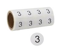 PATIKIL 0.8Inch Number Stickers, Number 3 Sticker Numbers Labels Round Small Vinyl Self Adhesive Label Circle Decals 500 Pcs 1 Roll for Photo Album Poster Table, Black