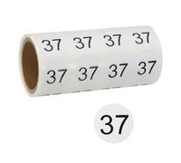PATIKIL 0.8Inch Number Stickers, Number 37 Sticker Numbers Labels Round Small Vinyl Self Adhesive Label Circle Decals 500 Pcs 1 Roll for Photo Album Poster Table, Black