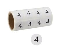 PATIKIL 0.8Inch Number Stickers, Number 4 Sticker Numbers Labels Round Small Vinyl Self Adhesive Label Circle Decals 500 Pcs 1 Roll for Photo Album Poster Table, Black