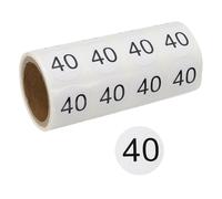 PATIKIL 0.8Inch Number Stickers, Number 40 Sticker Numbers Labels Round Small Vinyl Self Adhesive Label Circle Decals 500 Pcs 1 Roll for Photo Album Poster Table, Black