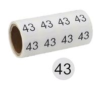 PATIKIL 0.8Inch Number Stickers, Number 43 Sticker Numbers Labels Round Small Vinyl Self Adhesive Label Circle Decals 500 Pcs 1 Roll for Photo Album Poster Table, Black
