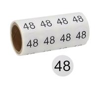 PATIKIL 0.8Inch Number Stickers, Number 48 Sticker Numbers Labels Round Small Vinyl Self Adhesive Label Circle Decals 500 Pcs 1 Roll for Photo Album Poster Table, Black