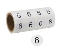 PATIKIL 0.8Inch Number Stickers, Number 6 Sticker Numbers Labels Round Small Vinyl Self Adhesive Label Circle Decals 500 Pcs 1 Roll for Photo Album Poster Table, Black