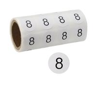 PATIKIL 0.8Inch Number Stickers, Number 8 Sticker Numbers Labels Round Small Vinyl Self Adhesive Label Circle Decals 500 Pcs 1 Roll for Photo Album Poster Table, Black