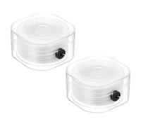 PATIKIL 0.8mm Flat Stretch Bracelet String with Organizing Boxes 2 Rolls 100 Meters Clear Elastic String for Bracelet Beading Making, White