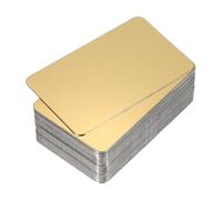 PATIKIL 0.8mm Stainless Steel Metal Business Cards, 30 Pack Mirror Blank Name Card Laser Engraving for DIY Gift Cards, Gold