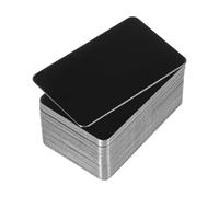 PATIKIL 0.8mm Stainless Steel Metal Business Cards, 50 Pack Mirror Blank Name Card Laser Engraving for DIY Gift Cards, Black