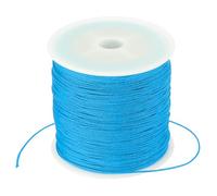 PATIKIL 0.8mm x 109 Yard Nylon Satin Cord, Nylon Beading String Knotting Cord Chain Braided Rope for Bracelets Jewelry Trim Chinese Knot, Lake Blue