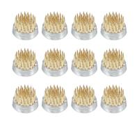 PATIKIL 0.9" Flower Frog, 12 Pcs Brass Flower Arrangement Holder Round Floral Pin Frogs Ikebana Arranger Tool for Vase Supplies Home Office DIY Craft, Gold