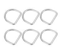 PATIKIL 0.9" Metal D-Rings, 6 Pcs 304 Stainless Steel D Ring Welded Solid Dee Rings DIY Accessories for Belts Sewing Dog Collars Webbing Straps, 3x25mm
