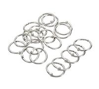 PATIKIL 0.94" Dia Binder Rings, 20 Pack Detachable Metal Book Loose Leaf Rings for Index Cards Scrapbooks Word Cards, Silver Tone
