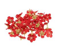 PATIKIL 0.98" Artificial Cherry Blossom Flower Heads, 50 Pack Silk Cherry Blossom Fake Flowers Heads for Wedding Floral Bouquet Decoration DIY Craft Making, Red