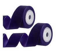 PATIKIL 0.98 Inch x 2.18 Yards Velvet Ribbons, 2Pcs Single Faced Vintage Velvet Ribbons Spool Perfect for Decor Gift DIY Wrapping Craft Wedding Hair Bow, Dark Purple