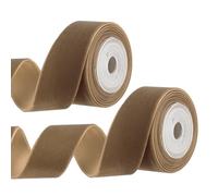 PATIKIL 0.98 Inch x 2.18 Yards Velvet Ribbons, 2Pcs Single Faced Vintage Velvet Ribbons Spool Perfect for Decor Gift DIY Wrapping Craft Wedding Hair Bow, Brown