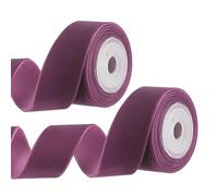 PATIKIL 0.98 Inch x 2.18 Yards Velvet Ribbons, 2Pcs Single Faced Vintage Velvet Ribbons Spool Perfect for Decor Gift DIY Wrapping Craft Wedding Hair Bow, Reddish Purple