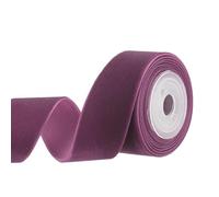 PATIKIL 0.98 Inch x 2.18 Yards Velvet Ribbons, Single Faced Vintage Velvet Ribbons Spool Perfect for Decor Gift DIY Wrapping Craft Wedding Hair Bow, Reddish Purple