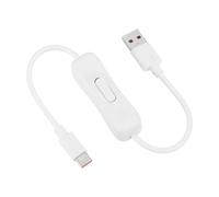 PATIKIL 0.98ft USB Extension Cable with on Off Switch, 66W Fast Charging Type C to USB Male Data Power Supply Cord Wire for LED Strip Desk Lamp Fan White