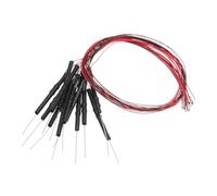 PATIKIL 0402 Pre-Wired Micro LED, 12 Pcs 3-6V Pre-soldered Mini Light Emitting Diodes Surface Mount Device for Model Building, DIY, Science Projects, 9.8" Length, Emerald Green