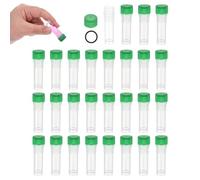 PATIKIL 1.0mL Plastic Cryogenic Vial, 28Pcs Cryogenic Storage Tube Lab Frozen Test Tube Container Storage Screw Cap for Lab Laboratory Science, Green Clear