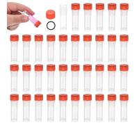 PATIKIL 1.0mL Plastic Cryogenic Vial, 64Pcs Cryogenic Storage Tube Lab Frozen Test Tube Container Storage Screw Cap for Lab Laboratory Science, Red Clear
