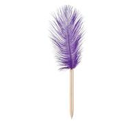 PATIKIL 1.0mm Feather Ballpoint Pens Bulk, Black Ink Vintage Plated Rod Quill Writing Pens for Office Wedding Guest Signature Style 1, Dark Purple/Rose Gold