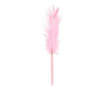 PATIKIL 1.0mm Feather Ballpoint Pens Bulk, Black Ink Vintage Plated Rod Quill Writing Pens for Office Wedding Guest Signature Style 1, Pink