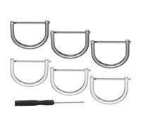 PATIKIL 1-1/2" D-Rings Screw in Shackle, 8 Pcs Horseshoe U Shape D Ring Zinc Alloy Semicircle Buckles Replacement for Purse Keychain Collar Accessories Craft, Silver/Black