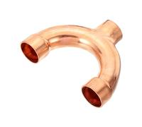 PATIKIL 1 1/2 Inch ID Copper Fitting, 1Pcs 3 Way Y Type 99.9% Pure Copper Pipe Fitting Welding Connection for HVAC Air Conditioning Plumbing Refrigeration Pipe