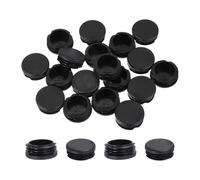 PATIKIL 1-1/2 Inch Plastic Tubing End Caps, 20 Pcs Round Hole Plug Insert for Round Iron Pipe Chair Leg Table Bookshelves Patio Furniture, Black