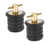 PATIKIL 1-1/4" Boat Drain Plug, 2 Pcs T Handle Brass Boat Plug Snap Drain Marine Twist Plug Rubber Plugs for Yachts Kayaks Marine Boat Drains