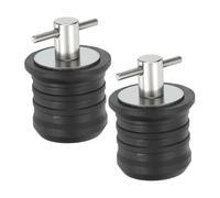 PATIKIL 1-1/4" Boat Drain Plug, 2 Pcs T Handle Stainless Steel Boat Plug Snap Drain Marine Twist Plug Rubber Plugs for Yachts Kayaks Marine Boat Drains