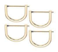 PATIKIL 1-1/4" D-Rings Screw in Shackle, 4 Pcs Horseshoe U Shape D Ring Zinc Alloy Semicircle Buckles Replacement for Purse Keychain Collar Accessories Craft, Light Gold