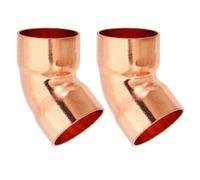 PATIKIL 1 1/4" ID 1.2mm Thick Elbow Copper Fitting, 2pcs 99.9% Pure Copper 45 Degree Pipe Fitting Short Radius Tube Connector with Sweat Solder Connection for HVAC Refrigeration System