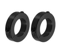 PATIKIL 1-1/4" OD 2-1/16" Bore Double Split Shaft Collar, 2Pcs Carbon Steel Clamp-On Screw Collar for Drive Shafts Agricultural Implements Machine Tools, Black