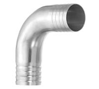 PATIKIL 1 1/4in Sanitary Hose Barb Fitting, 90 Degree Elbow Hose Barb Pipe Fitting Barbed 304 Stainless Steel Double Ended Hose Barb for Brewery Winery Food Processing Equipment