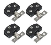 PATIKIL 1-1/8" Cabinet Glass Door Hinge, Steel,Zinc Alloy 4Pcs Wine Cabinet Clamp Frameless Cabinet Glass Clip No Drilling with Screw for 5-7mm Drawer Display Showcase,Black