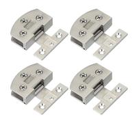 PATIKIL 1-1/8" Cabinet Glass Door Hinge, Steel,Zinc Alloy 4Pcs Wine Cabinet Clamp Frameless Cabinet Glass Clip No Drilling with Screw for 5-7mm Drawer Display Showcase, Silver