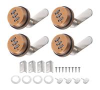 PATIKIL 1-1/8" Combination Cam Lock, 4 Pcs File Cabinet Locks with Combination Password Coded Cabinet Locks with Cylinder Chrome for 0.6-1" Thick Wood Drawer Mailbox Filing Cabinet, Red