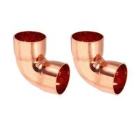 PATIKIL 1-1/8"ID 1.2mm Thick Elbow Copper Fitting, 2Pcs 99.9% Pure Copper Pipe Fitting 90 Degree Short Radius Tube Connector Sweat Solder for HVAC Refrigeration System