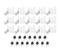 PATIKIL 1-1/8 Inch Keyed Alike Cabinet Locks with Key, 15 Pack Cam Replacement Lock Cylinder Toolbox Lock for RV Drawer Storage Cart Mailbox, Silver
