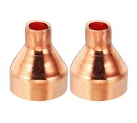 PATIKIL 1 1/8" to 3/8" ID Copper Reducer, 2pcs 99.9% Pure Copper Reducing Coupling Pressure Fitting Pipe Tube Connector Adapter with Sweat Solder Connection for HVAC Refrigeration System